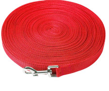 50ft Long Nylon Training Leash Great for Training, Play, Camping, Backyard- Red