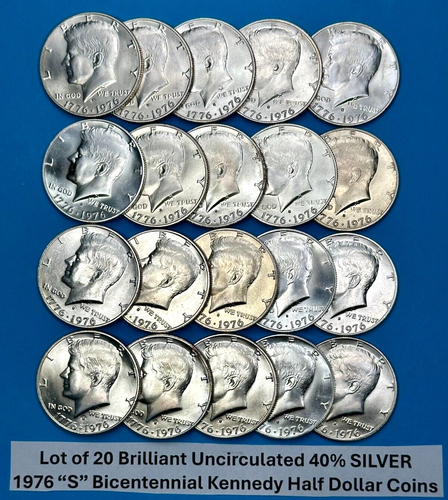 1976 SILVER Kennedy Bicentennial Half Dollar Lot of 20 SAN FRANCISCO Coins