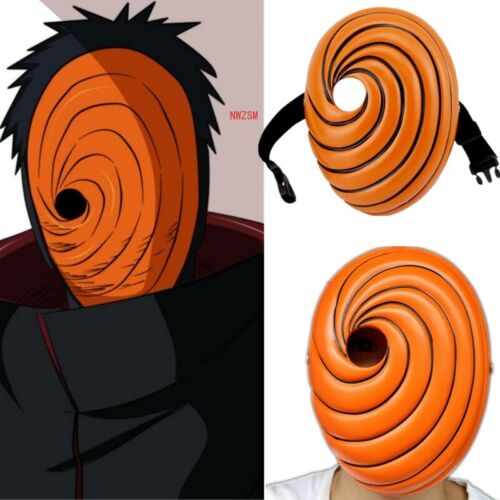 Tilpasning Stadion afslappet Anime Naruto Mask Uchiha Obito Tobi Cosplay Halloween Manga Orange Face Mask  | eBay