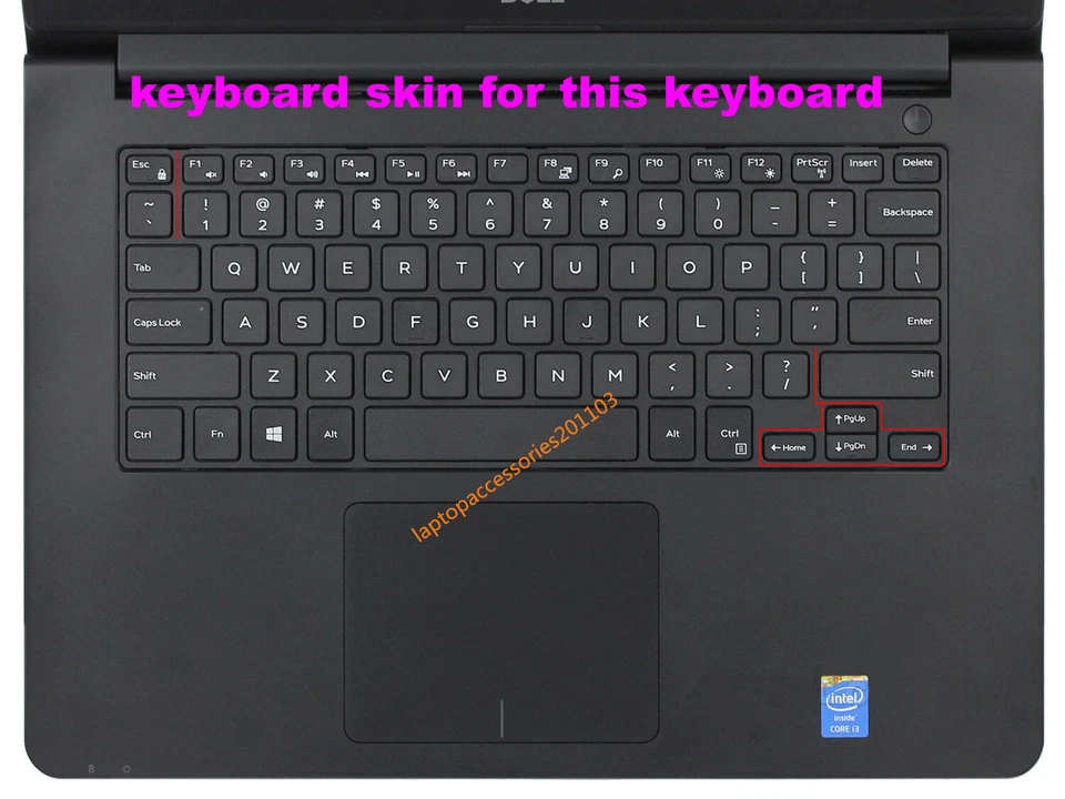 Keyboard Skin Cover for Dell Inspiron 14 3458 3459 3462 3465 3468 5442 5443 5445 - Image 3 of 4