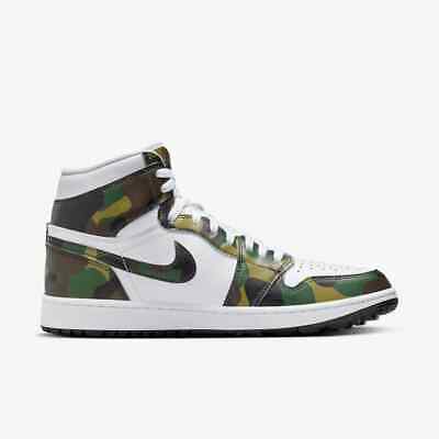 New Nike Air Jordan 1 G Golf Shoes - Camo/ Region Green