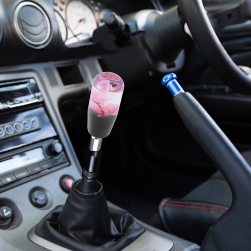 Universal JDM Sakura Pink Real Flower Manual Car Gear Stick Shift Knob Shifter - Picture 26 of 27