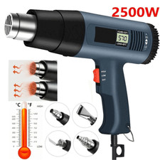 2500W Heat Gun Electric Hot Air Gun Dual Temperature LCD Display 4 Nozzles Tool