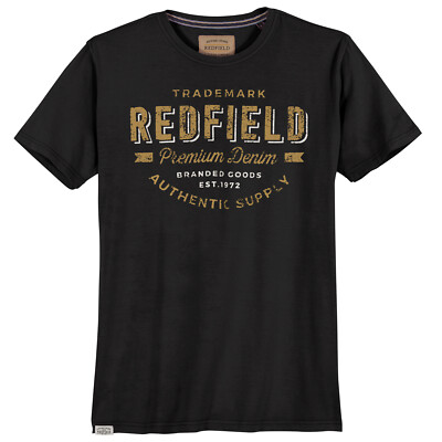 Redfield T-Shirt Übergröße Logo-Print schwarz