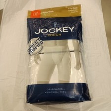 Jockey Pouch 2 Midway Briefs Men's S 28-30 White Cotton Stretch H-Fly Classic