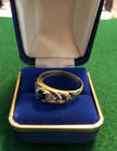 Amsterdam 750/18k Yellow Gold Sapphire Diamond Ring (Size: 8 /18.5mm) 3.7 g. VGC — photo 9