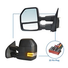 Towing Mirrors For 15-20 Ford F150 Power Heated Puddle Dynamic Lamp Black Lh Rh Towing Mirrors For 15-20 Ford F150 Power Heated Puddle Dynamic Lamp Black Lh Rh