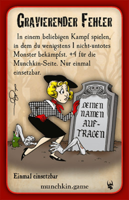 Munchkin Zombies (Pegasus): Promo Karte ''Gravierender Fehler'' Deutsch