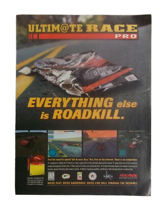 Ultimate Race Pro PC Video Game Official Promo 1998 Vintage Print Ad/Poster Art