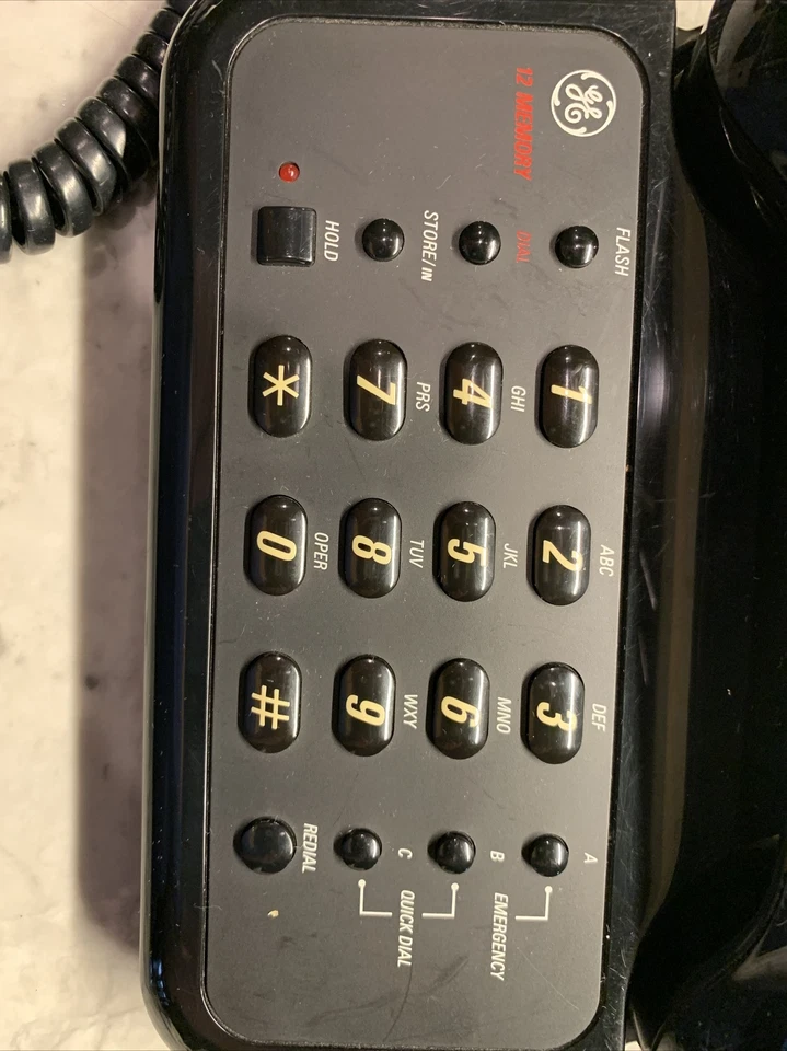 TELÉFONO DE ESCRITORIO FIJO GE # 2-9243C DE COLECCIÓN NEGRO CON RETENCIÓN - 12 MEMORIAS - MARCACIÓN RÁPIDA  Foto 2 de 4