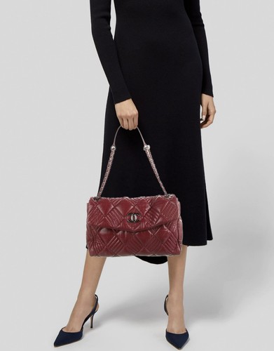 Authentic CHANEL In And Out Lambskin Maxi Flap Handbag Bordeaux Red Quilted EUC - Picture 6 of 8