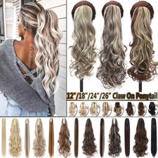 Jaw Claw-on Ponytail Hairpiece Clip in Thick Pony Tail As Human Hair Extensions