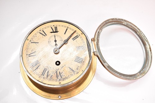 Antique Smiths Empire Ship Clock England Nautical Maritime Brass Works - Picture 10 of 14