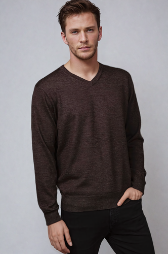 Ansett Australia Fine Gauge Sweater Pure Merino Wool V Neck Jumper in 18 Colours - Picture 6 of 19