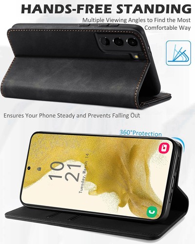 Cartera de cuero resistente cubierta magnética para Samsung Galaxy S22 Plus/Ultra - Imagen 18 de 24