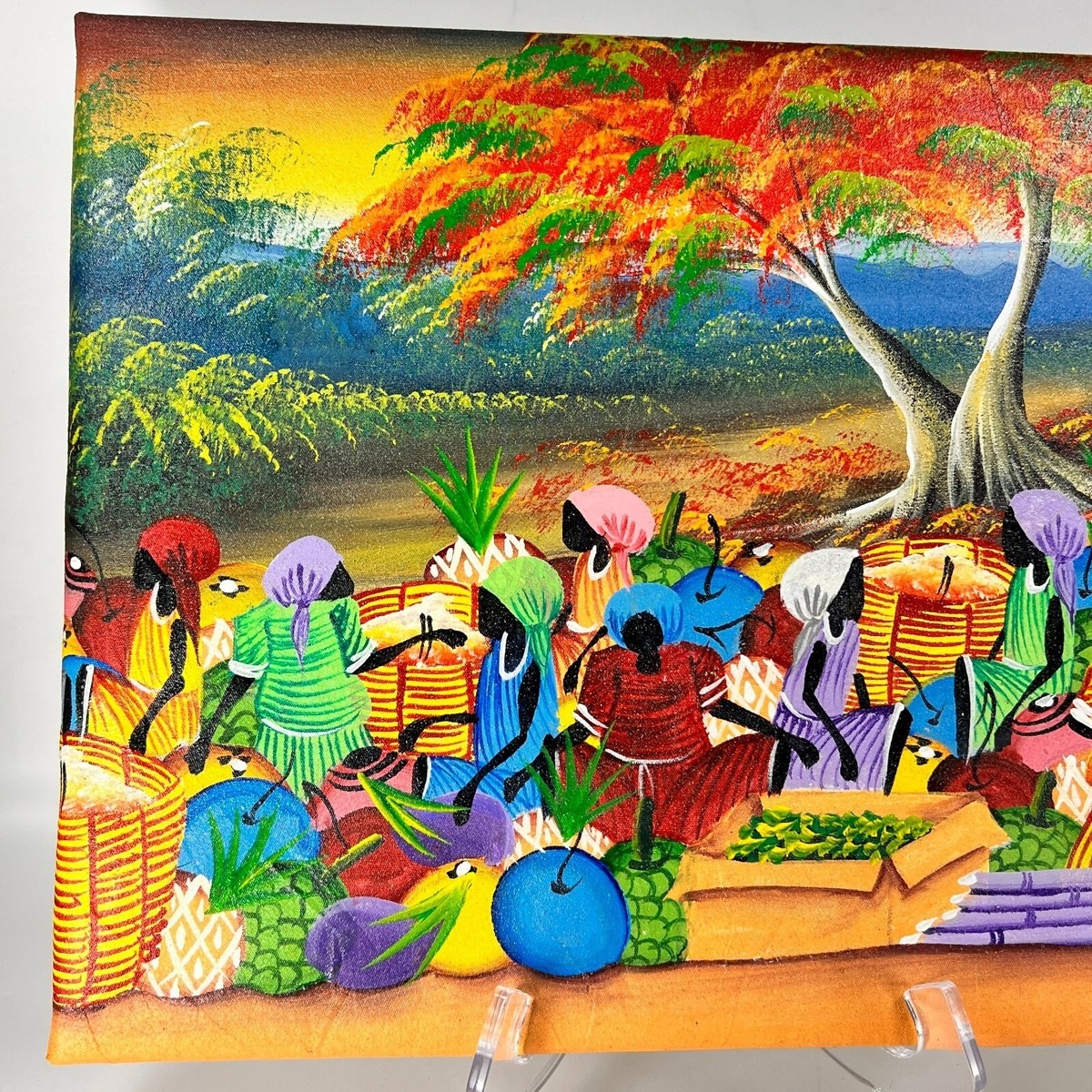 希少　Boquitas pintadas Manuel Puig スペイン語 South American Market Painting Latin America Folk Art Signed