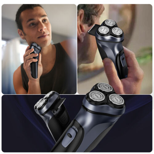 Men's Razor 3D Electric Shaver Rotary Waterproof Pop-Up Trimmer Cordless - Picture 6 of 12