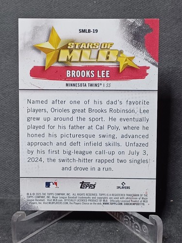 Brooks Lee 2025 Topps Series 1 Stars of MLB Foil RC Rookie #SMLB-19 Twins - Bild 2 von 2