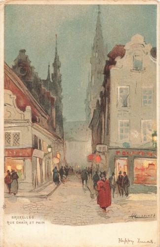 Postcard Brussels Belgium Art Painting 1906 Undivided Back - Picture 1 of 2