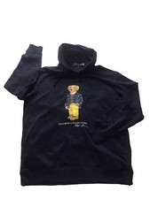 POLO RALPH LAUREN Men Navy Blue POLO BEAR Fleece Pullover Hoodie Size 2XLT