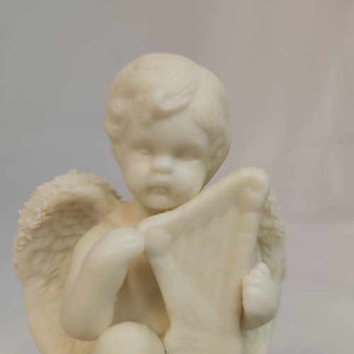 Classic Traditions Cherubglocke 1980er cremeweiß kleine Perlen Harfe spielen 6 Zoll H - Bild 13 von 16