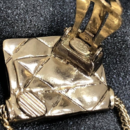 Pendientes CHANEL AUTÉNTICO Logo Coco kenkenjp CC Oro Matelasse Bolso Columpio De Colección Raro - Imagen 18 de 23