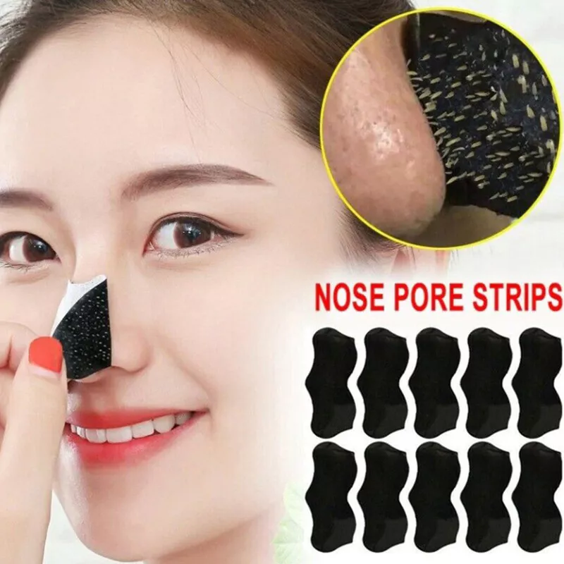50 Pcs Bamboo Charcoal Blackhead Remover Mask Black Dots Spots Nose StickerY y