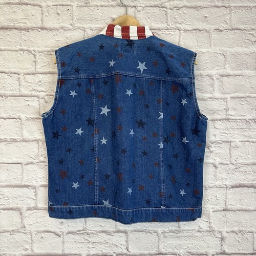 Quizz Again Jeans Damen XL Weste Denim USA Patriotisch Vintage 90er Amerika - Bild 2 von 5