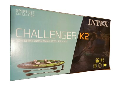 INTEX Komplettset Challenger K2 Kajak Schlauchboot Inkl. Paddel+Pumpe 2 Personen