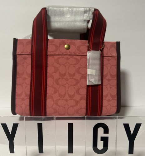 ๐ผ๐ฆ Coach C8635 ๐ผ๐ฆ Spin Signature Jacquard 27 Tote Taffy Satchel Bag ๐ผ GB35 - Picture 2 of 9