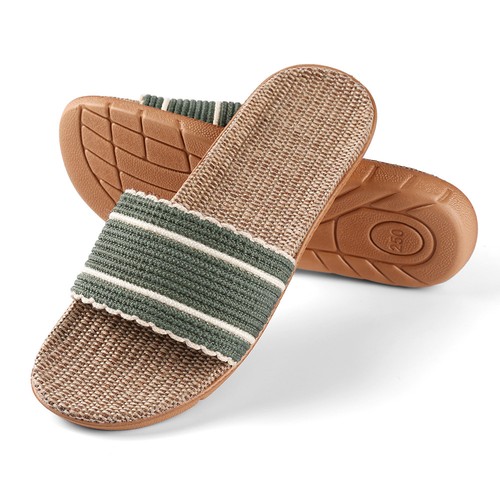 Damen Sommer Komfort Slide Flachs Sandalen Flip Flops Slipper Indoor Hausschuhe - Bild 3 von 15