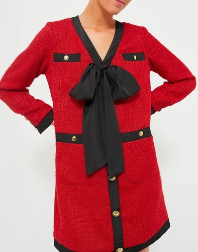 Vestido TUCKERNUCK Pomander Place Rojo Coco Tweed Lazo Nuevo con Etiquetas Talla XLarge - Imagen 13 de 14