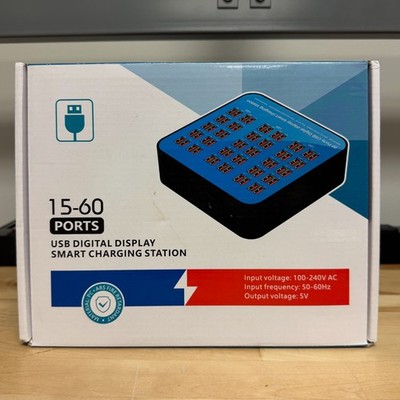 Intelligent 60 Port USB Charging Station 300W Digital Display Fire Retardant