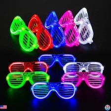 25 LED Glow Glasses - 5 Neon Colors for Parties, Holidays  Cosplay