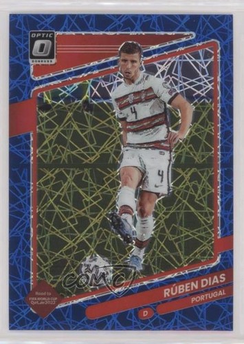Ruben Dias [Optic Blue Velocity] #117 2021 Panini Donruss Road to Qatar card