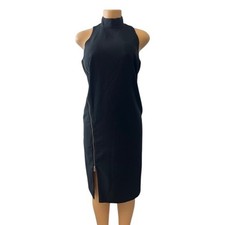 Lauren Ralph Lauren Sheath Dress Gold Zipper Detail Sleeveless Size 8