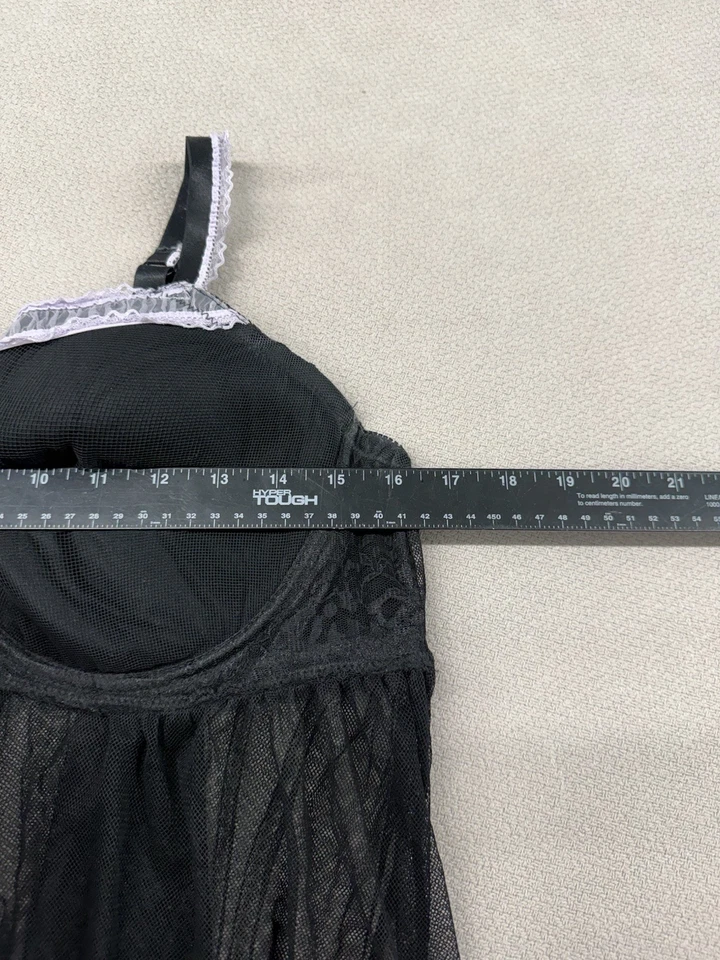 Torrid Lace Sheer Babydoll Lingerie Dress Padded Size 3 Purple Black - Image 4 of 4