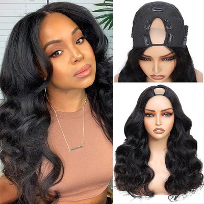 U Part Wig Human Hair Body Wave Upgrade U Part Human Hair Wig Clip In Half Wig