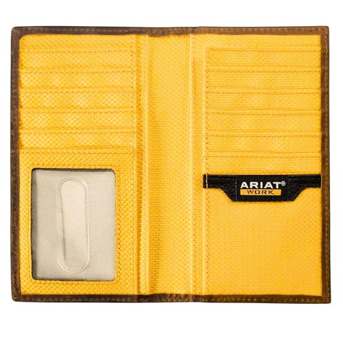 Ariat Work Mens Workman Incognito RFID Mesh Interior Rodeo Checkbook Wallet - Picture 2 of 2
