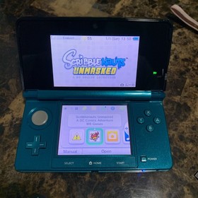 Nintendo 3DS Handheld System Aqua Blue 5 Games Charger 2GB Memory Card Case