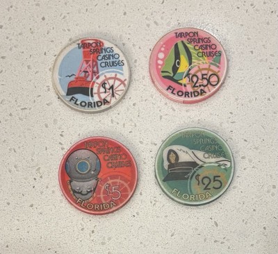 Tarpon Springs Casino Cruises - Florida  Set of Chips $1 - $25