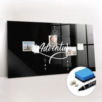 Glas Magnetboard Mit Schwamm Marker Magneten Set BüRo Adventure 120X60 Cm