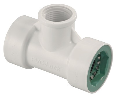 Underground Sprinkler Tee, 3/4 PVC Lock x 3/4 PVC Lock x 1/2-In. FPT -34772