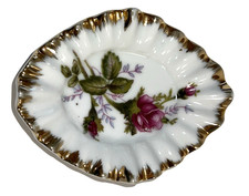 Betson’s of Japan Vintage Porcelain Tea Bag Holder/Tidy Moss Rose Design