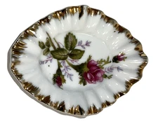 Betson’s of Japan Vintage Porcelain Tea Bag Holder/Tidy Moss Rose Design