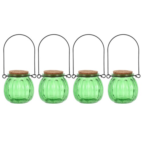  4 Pezzi Bottiglia di Zucca in Vetro Portatile Barattolo Decorativo per Caramelle con Coperchio - Foto 3 di 17