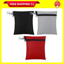 3 Pack Golf Tee Pouch Bag with Zipper and Clip Golf Accessories for Men Women