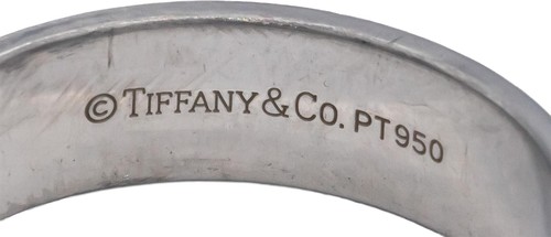 TIFFANY & CO. Platinum Jewelry Double Milgrain Band Ring Size 9.5 - Picture 3 of 4