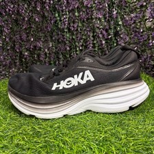 Hoka Bondi 8 Wide Women's Size 9D Black White Running Shoes Sneakers Comfort