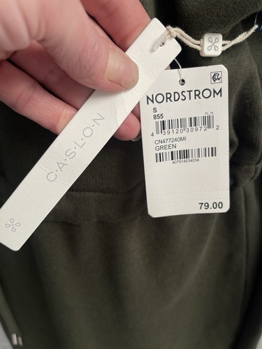 Nordstrom Caslon Langarm Etuikleid Sweatshirt Midikleid olivgrün Neu mit Etikett - Bild 6 von 9